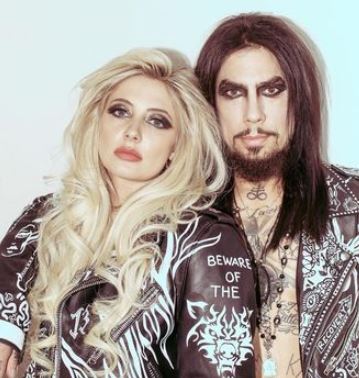 Dave Navarro with his girlfriend turned fiance Vanessa Dubasso. 